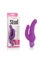 Фаллоимитатор анально-вагинальный Over & Under с вибрацией, фиолетовый