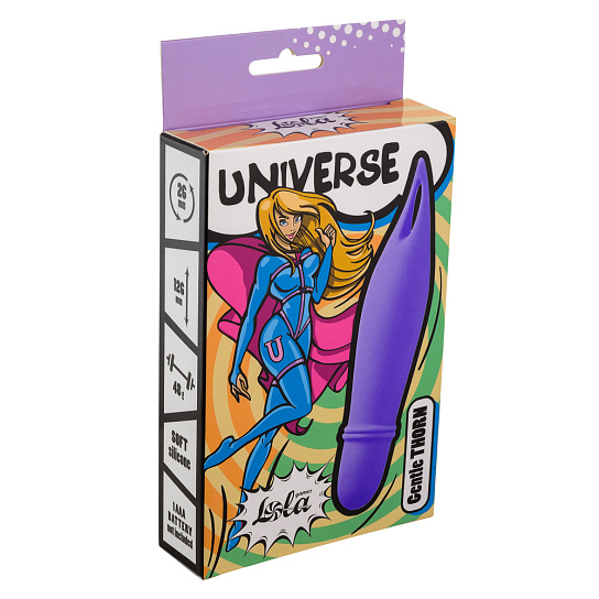 Мини-вибратор Universe Gentle Thorn с вибро ушком, фиолетовый