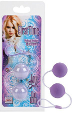 Набор вагинальных шариков Duo Lover из пластика с петлей, фиолетовый