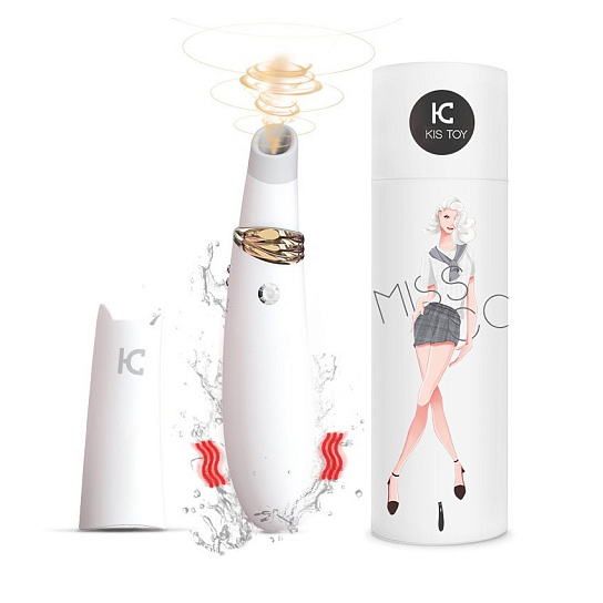 Вибратор с вакуумным стимулятором KisToy Miss CC, белый