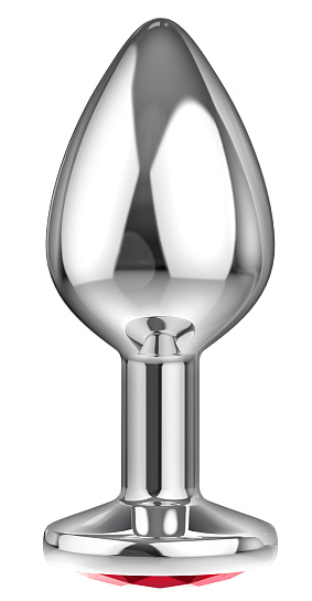 Анальный страз Diamond из гигиеничного металла со стразом, красный