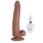 Рельефный вибратор на присоске Function Long John 18.5 см, коричневый