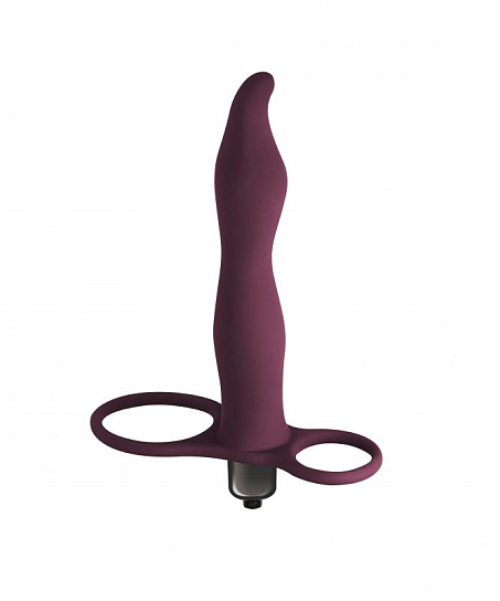 Вибронасадка для двойного проникновения Pure Passion Flirtini, бордовая