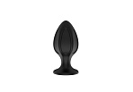 Анальная пробка рельефная Свободный ассортимент, черная, S