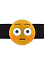 Кляп Shock Emoji с черными лентами с регулировкой размера