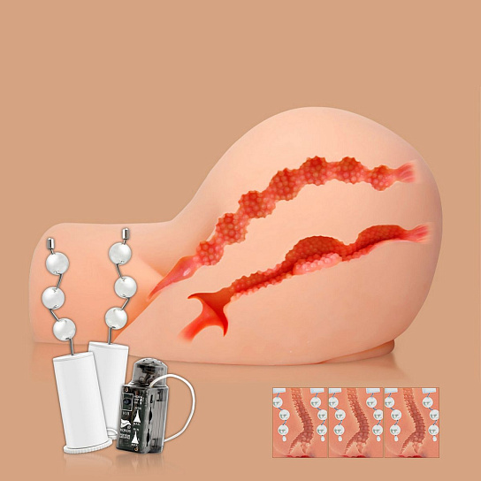 Реалистичный мастурбатор-полуторс Oknyeo с вибрацией и ротацией