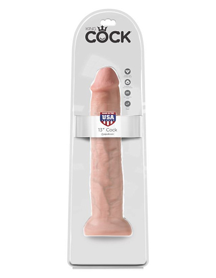 Фаллос гигант King Cock 13 Cock Flesh, 29 см, телесный