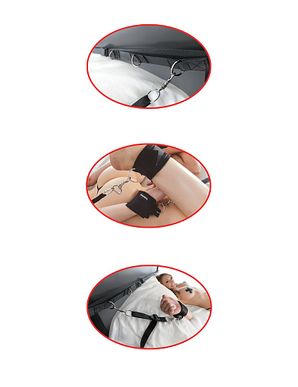 Бондаж для связывания Ultimate Bed, черные ремни