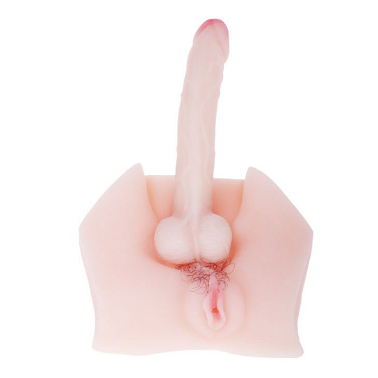 Мастурбатор с вибрацией 2 в1 MALE COCK & VAGINA