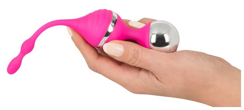 Розовые вагинальные виброшарики Love Balls 75 с USB, диаметр 3,7 см