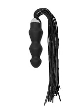 Аккуратная черная плетка с наконечником в форме дилдо