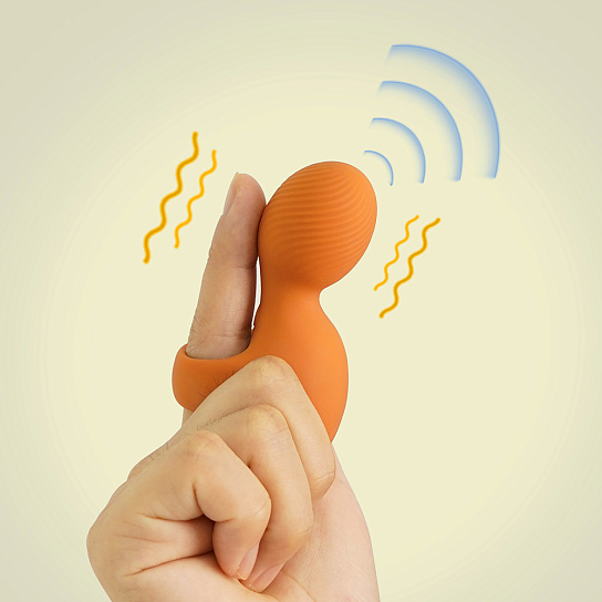 Мини-вибратор насадка на палец Magic Vibe, оранжевый