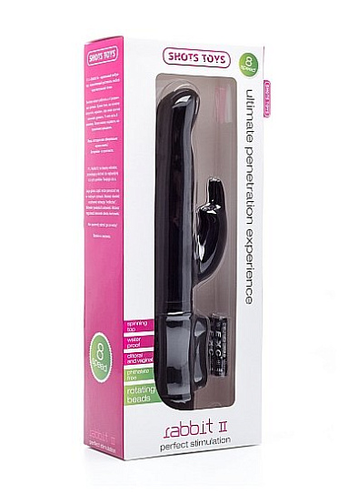 Многоскоростной вибратор с режимами вращения ствола RABBIT II, черный