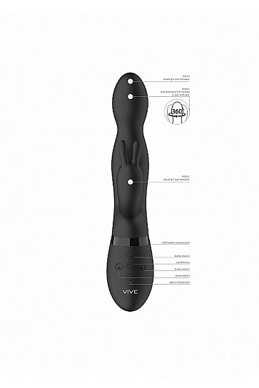 Вибратор-кролик Niva с функцией ротация, черный