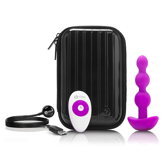 Анальные бусы B-Vibe Triplet Anal Beads Fuchsia