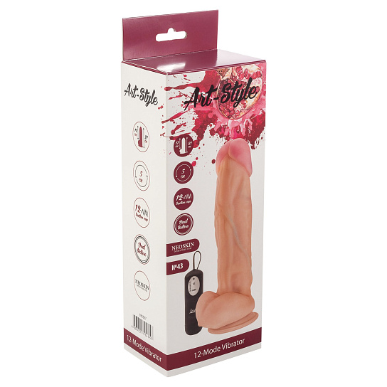 Упругий вибратор с выносным блоком ART-STYLE №43, 21 см