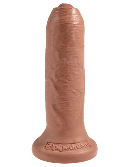Реалистичный фаллос на присоске 6 Uncut Cock 15.2 см, загорелый Реалистичный фаллос на присоске 6 Uncut Cock 15.2 см, загорелый