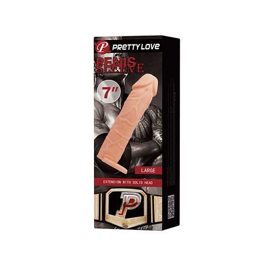 Закрытая насадка реалистик Penis sleeve, 18 см