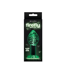 Анальная пробка Firefly Glass, светящаяся в темноте, большая