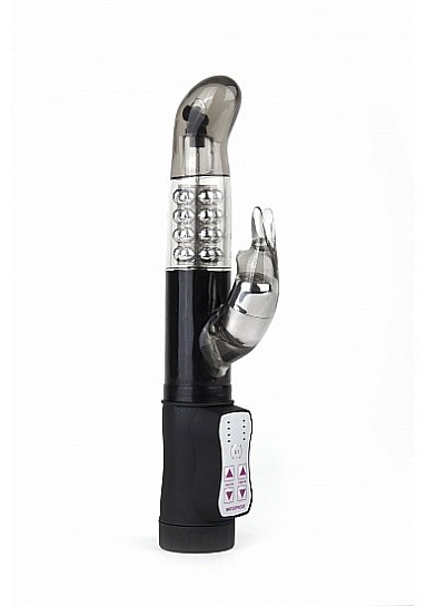 Вибратор с режимами вращения ствола RECHARGEABLE, черный