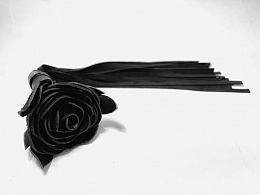 Плеть BDSM-Арсенал Черная Роза с хвостами из замши