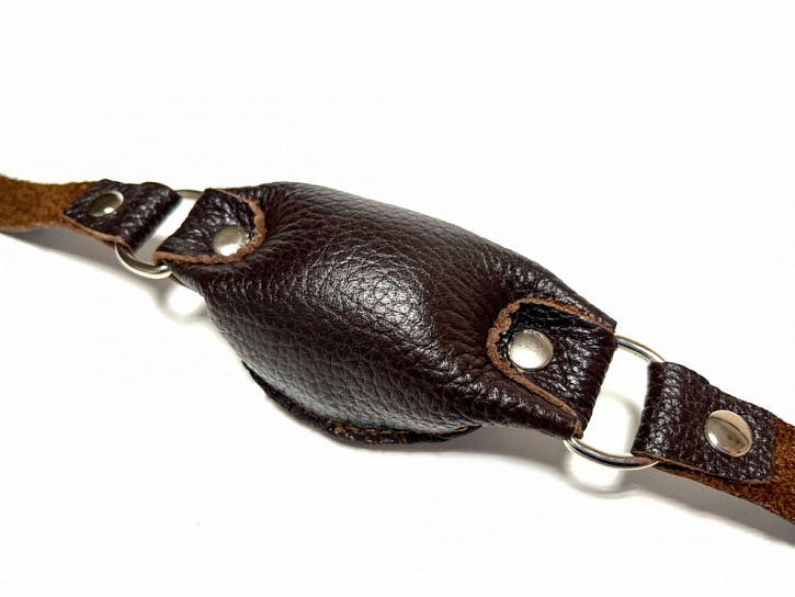 Кляп-шарик из кожи BDSM Арсенал, коричневый