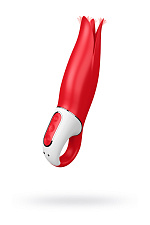 Красный вибратор Satisfyer с лепестками Vibes Power Flower