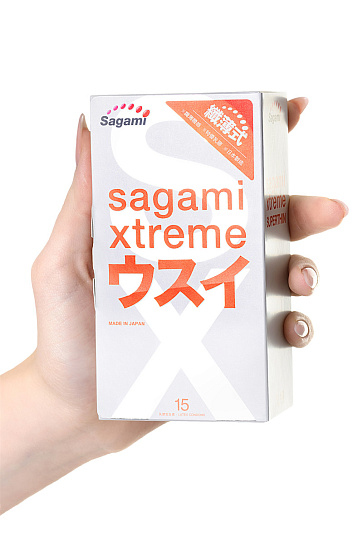 Ультратонкие презервативы Sagami Xtreme латексные 0,04 мм