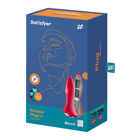 Анальная пробка с ротацией Satisfyer Rotator Plug 1 +, красная, УЦЕНКА