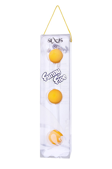 Шарики анальные Funny Balls на цепочке, пластик, желтые