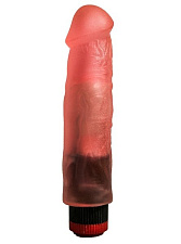 Вибромассажер гелевый розовый с рельефом LoveToy, 18 см