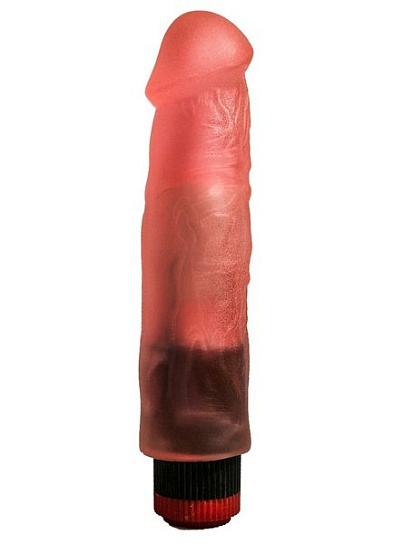 Вибромассажер гелевый розовый с рельефом LoveToy, 18 см