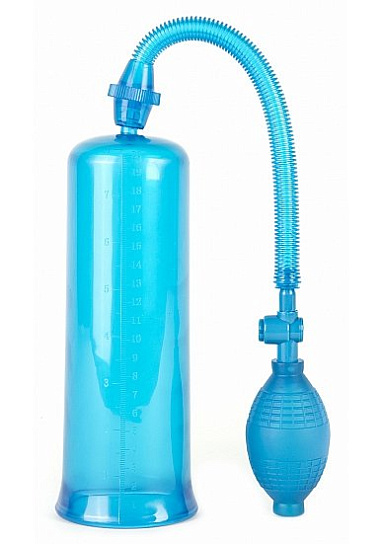 Помпа для члена, 21 см, голубая