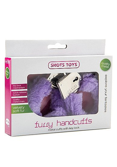 Плюшевые наручники FURRY HANDCUFFS, фиолетовые