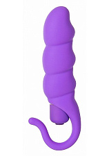Вибратор с отростком для массажа клитора MINOO, фиолетовый