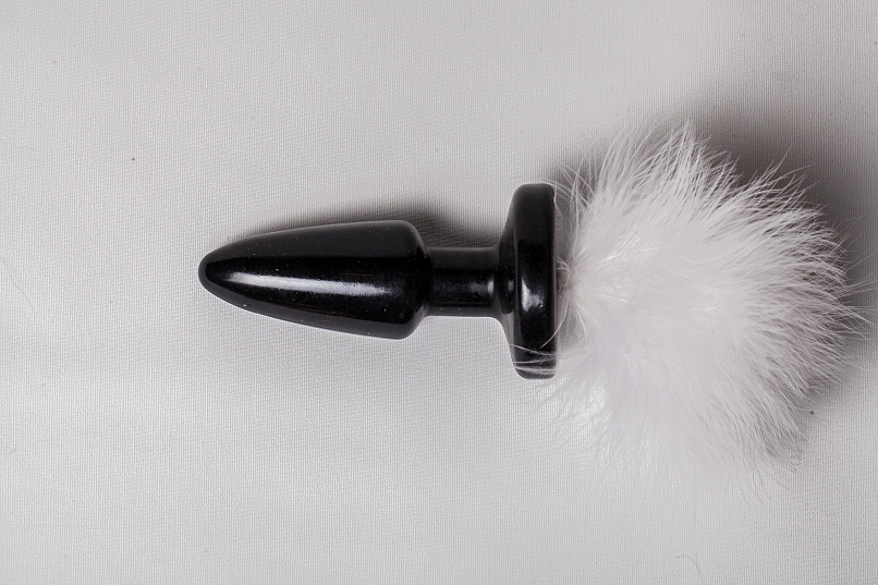 Анальная пробка с белым хвостом White Bunny