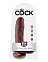 Фаллоимитатор на присоске загорелый с шариками King Cock 14.6 см, коричневый