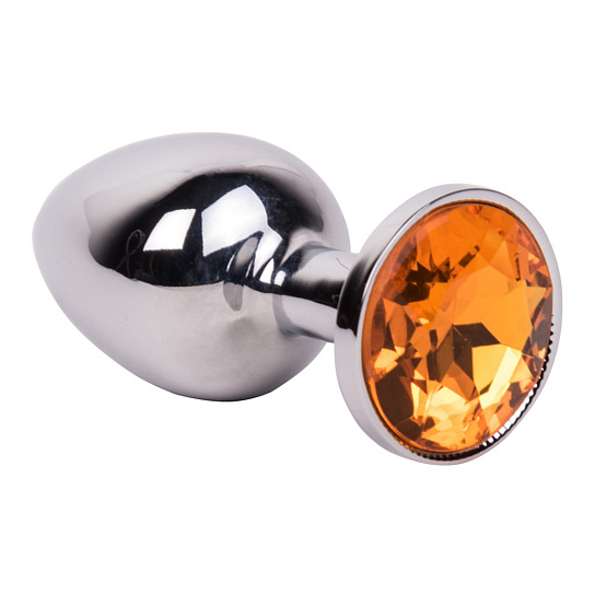 Мини-плаг из стали с оранжевым кристаллом