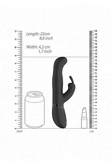 Вибромассажер-кролик Izara со стимулирующими бусинами, черный