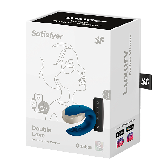 Вибратор для пар Satisfyer Double Love, голубой