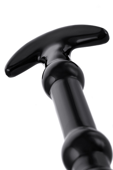 Черная анальная втулка из стекла, 16 см