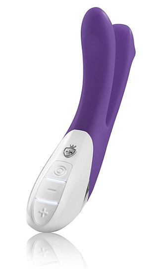 Вибратор с электростимулятором BON APARTE с дополнительным отростком, фиолетовый