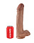 Фаллос гигант на присоске Cock with Balls с мошонкой 22.4 см, коричневый