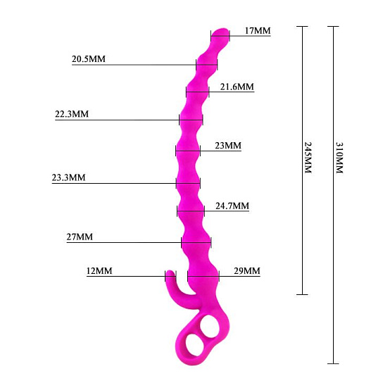 Анальная цепочка из шариков разного диаметра
