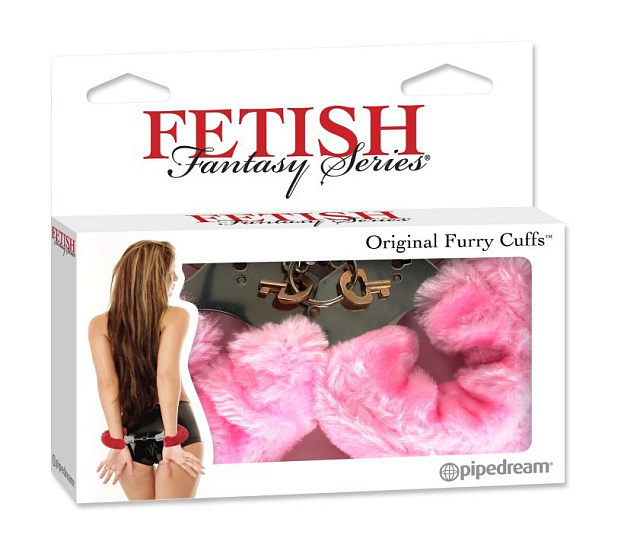 Наручники металлические Furry Love Cuffs с розовым мехом