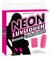 Неоновая вибропуля Neon Luv Touch с пультом ДУ, розовая