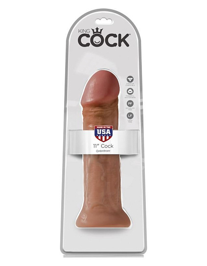 Пенис-гигант на присоске King Cock 11 Cock Brown, 23 см