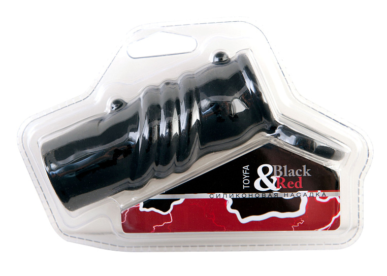 Силиконовая насадка с кольцом Black & Red ToyFa, черная