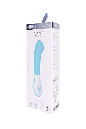 Мультипрограмный вибратор для стимуляции точки G OVO E3, голубой