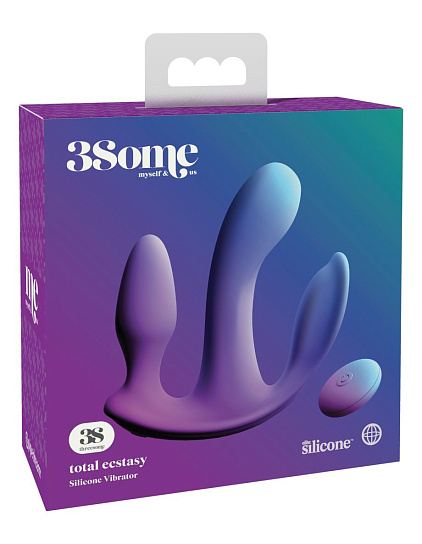 Вибростимулятор с тройным воздействием и пультом ДУ 3Some Total Ecstasy